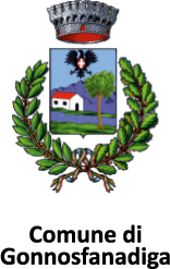 Stemma comunale con torre, corona, casa, albero e corona di alloro